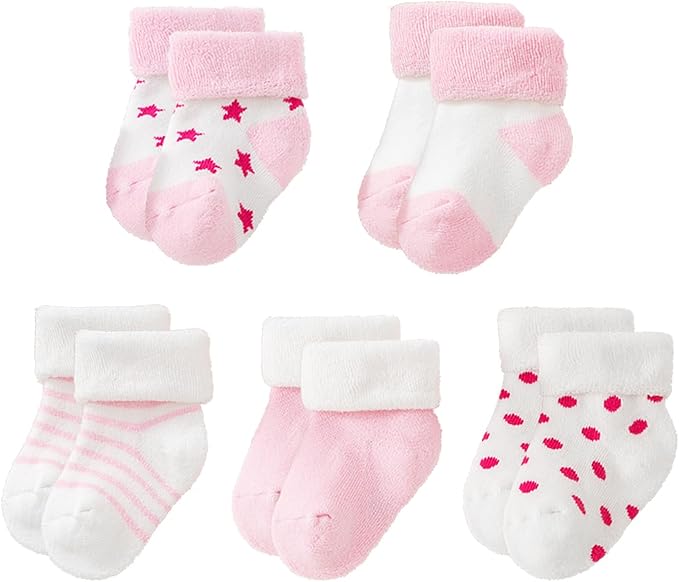 5 Paires de Chaussettes Bébé Fille