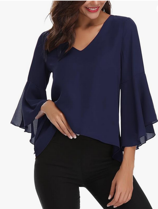 Tunique Mousseline Blouse Femme Chic Et EléGant Chemise