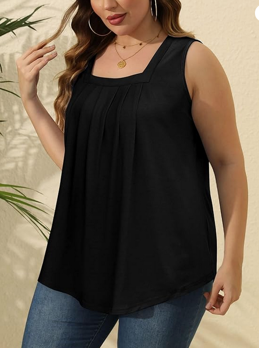 Top Femme Col Carré sans Manches