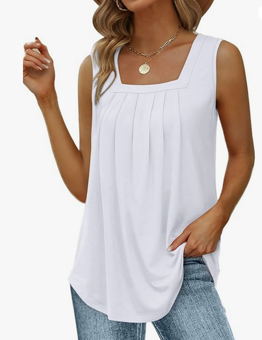 Top Femme Col Carré sans Manches