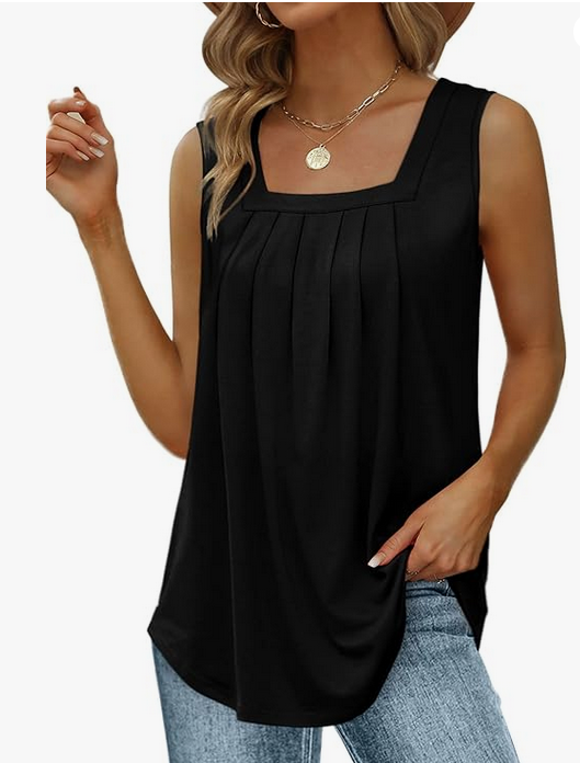 Top Femme Col Carré sans Manches